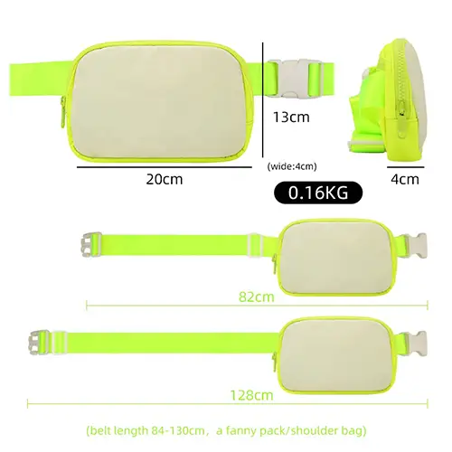 Neon Reflective Waist Bag with Adjustable Strap and High-Visibility Design